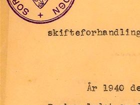Skifteprotokoll 1940 - side 1