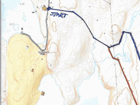 Turkart til Buskøyvatnet.