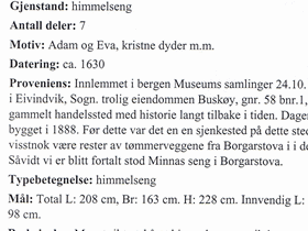 Minnas Seng - beskrivelse fra Bergen Museum