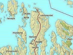 Nord Solund. Oversiktskart over øyene i Nord Solund.