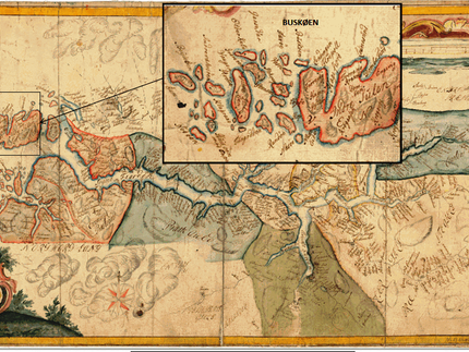 Carta Sogn, Håndtegnet kart fra 1771 med Buschøen innfelt.