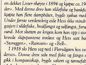 Jan Hess - omtale i bygdeboken for Askøy