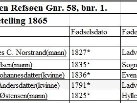 Folketelling 1865